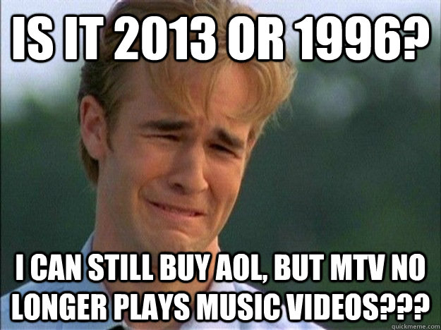 A Dawson's Creek meme comparing 2013 to 1996