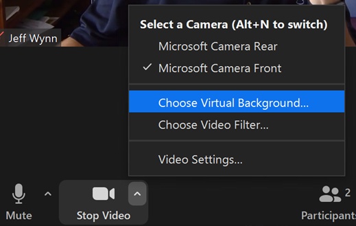 Choose Virtual Background image