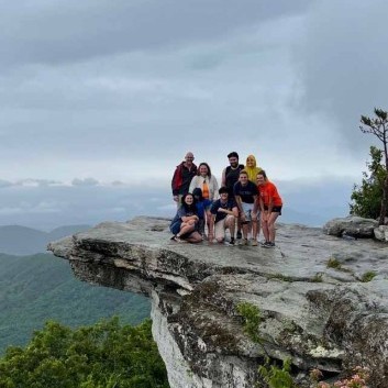 April Richardson and her family at McAfee's Knob