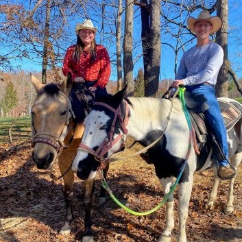 April Richardson and TJ on horseback